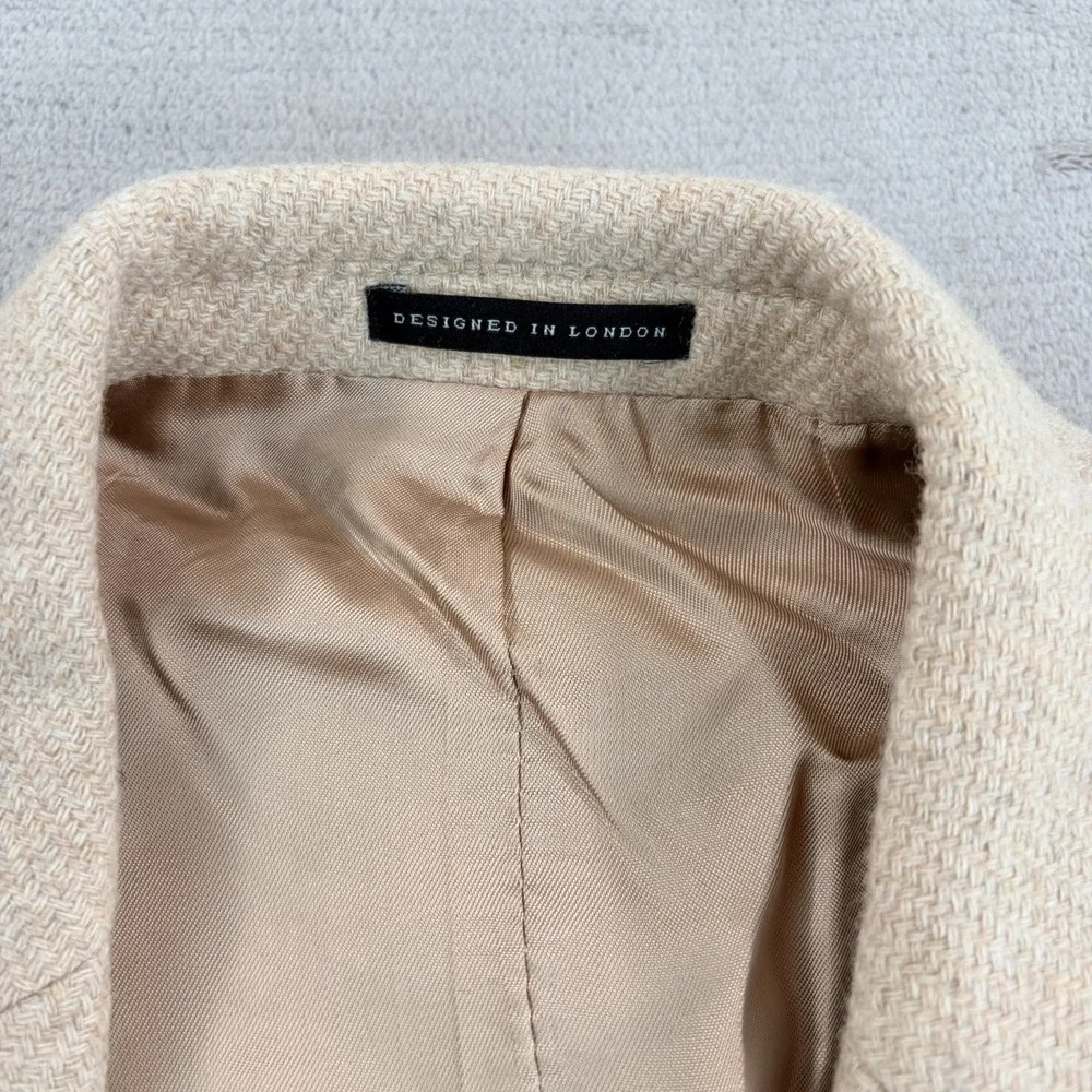 REISS Deal Stand Alone Wool-Blend Textured Blazer Jacket Beige Men 38R NWT $540
